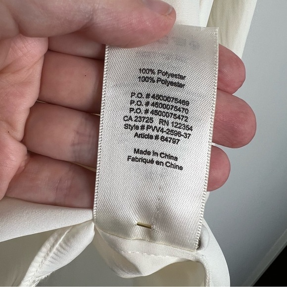 Aritzia Wilfred Womens Size XS Estienne Blouse Ivory Long Sleeve Top Shirt Smock - Picture 8 of 12